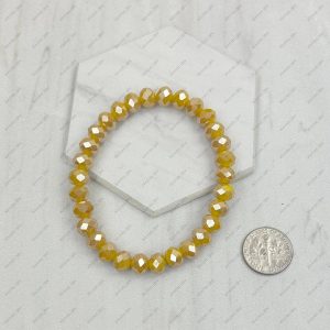 BR240713-19                         Laser green face cut crystal Beads stretch Bracelet