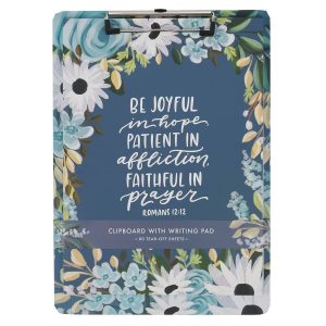 Clipboard w/ Pad Blue Be Joyful in Hope Rom. 12:12