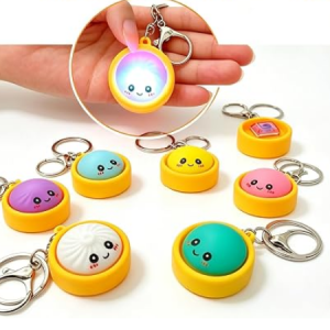 LIGHT UP DUMPLING FIDGET CLICKER KEYCHAIN/BAG CHARM