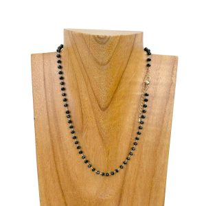 NKZ231116-19 15 Inches golden metal chain with red face cut crystal beads Necklace