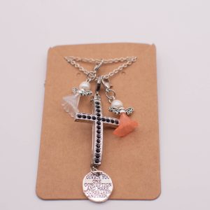 Held in Grace Cross & Angel Charm Necklace