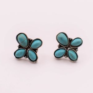 Four Petals Turquoise Earrings