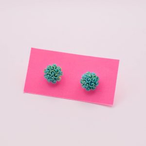 Little Joy Floral Studs – Aqua