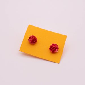 Courage Blooms Floral Studs – Red