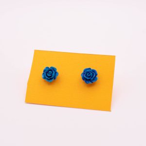 Blue Skies Rose Stud Earrings