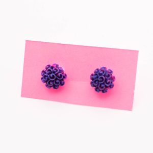 Purple Positivity Flower Stud Earrings