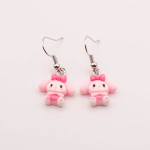 Sweet Friend Pink Character Drop Earrings