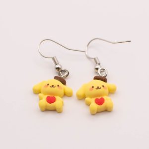 Heart of Gold Yellow Character Drop Earrings