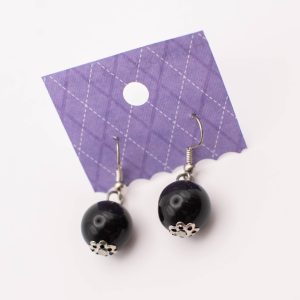 Midnight Strength Black Bead Drop Earrings