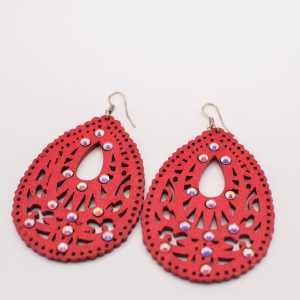 Courage in Color Red Cutout Statement Earrings