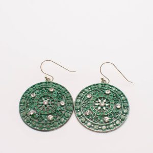 Garden of Hope Green Medallion Earrings