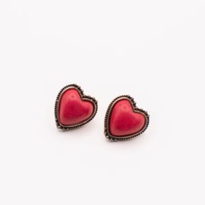 Love Always Red Heart Stud Earrings
