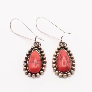 Steady Heart Red Teardrop Earrings