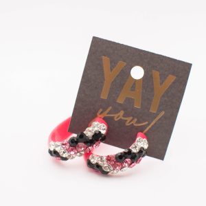 Choose Joy Pink Sparkle Hoop Earrings