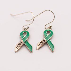 Carry Hope Green Ribbon Earrings
