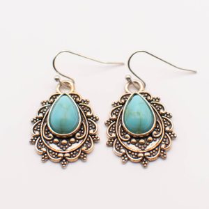 Peaceful Path Turquoise Teardrop Earrings