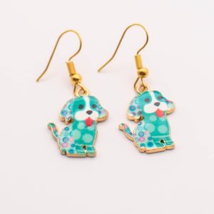 Pawsitive Spirit Turquoise Puppy Earrings