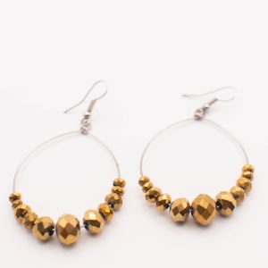 Golden Confidence Beaded Hoop Earrings
