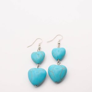 Open Heart Turquoise-Style Drop Earrings