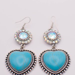 Open Heart Turquoise-Style Statement Earrings