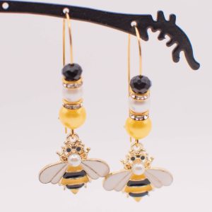 Bee the Light Gold-Tone Bee Drop Earrings