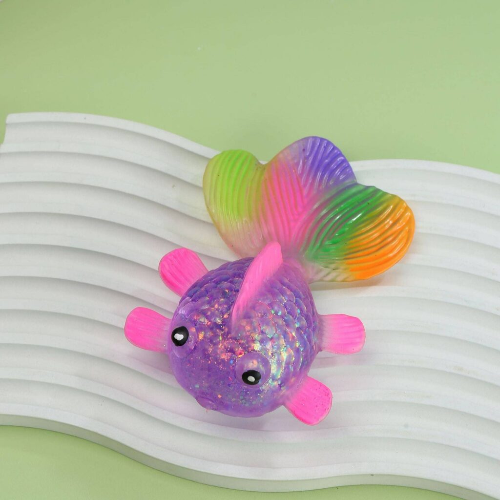 Large Tail Goldfish Squishy Stress Relief Fidget Toy Gift– Purple